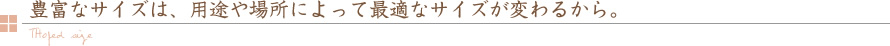 �L�x�ȃT�C�Y�́A�p�r��ꏊ�ɂ���čœK�ȃT�C�Y���ς�邩��B